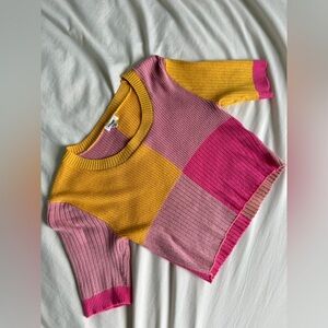Colorblock Pink and Yellow Shirt from Garage